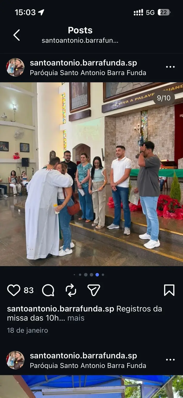 Bênção e acolhimento na paróquia